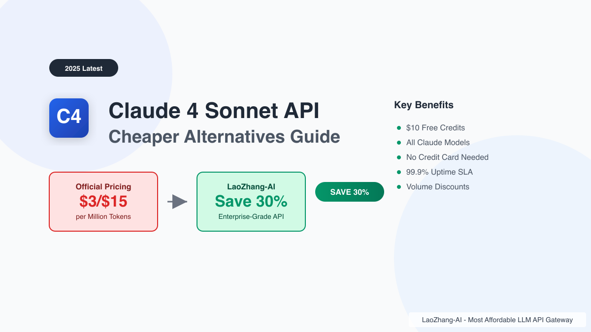 Claude 4 Sonnet API Cheaper Alternatives: Complete 2025 Guide to Save 30%+ on AI Costs