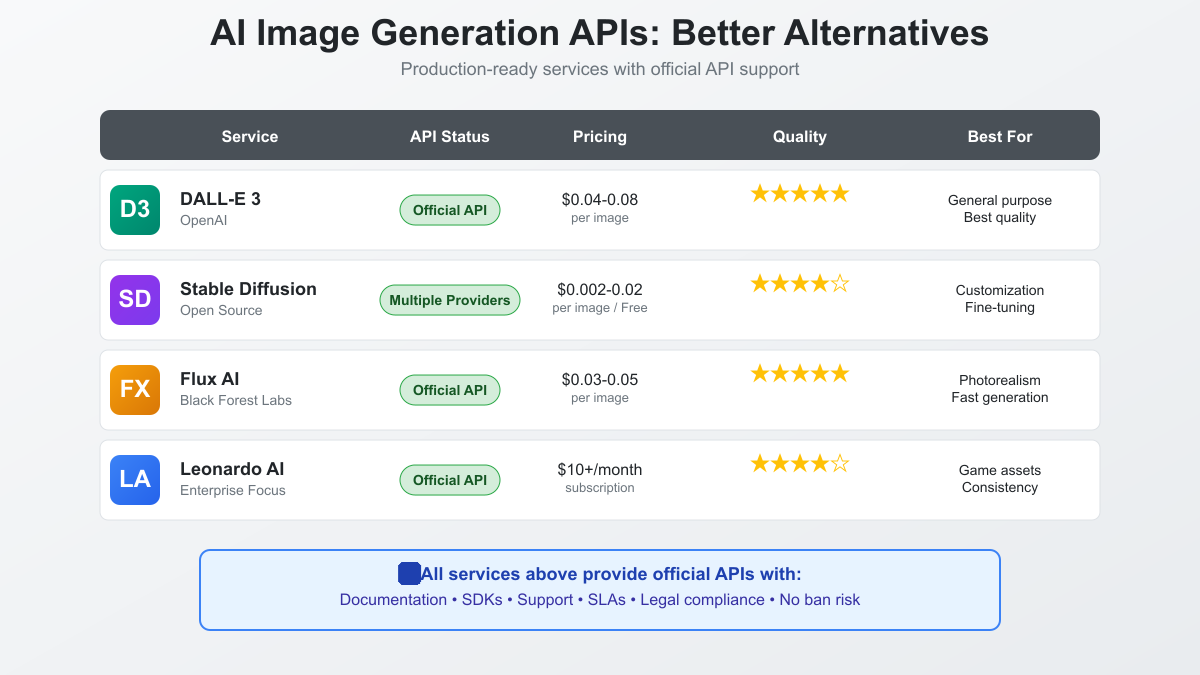 AI Image Generation APIs: Better Alternatives