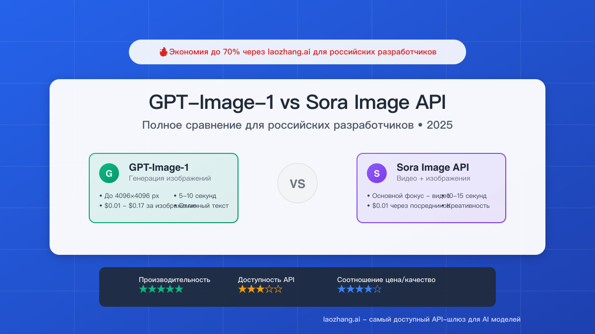 GPT-Image-1 vs Sora Image API: Полное сравнение для российских разработчиков [2025]