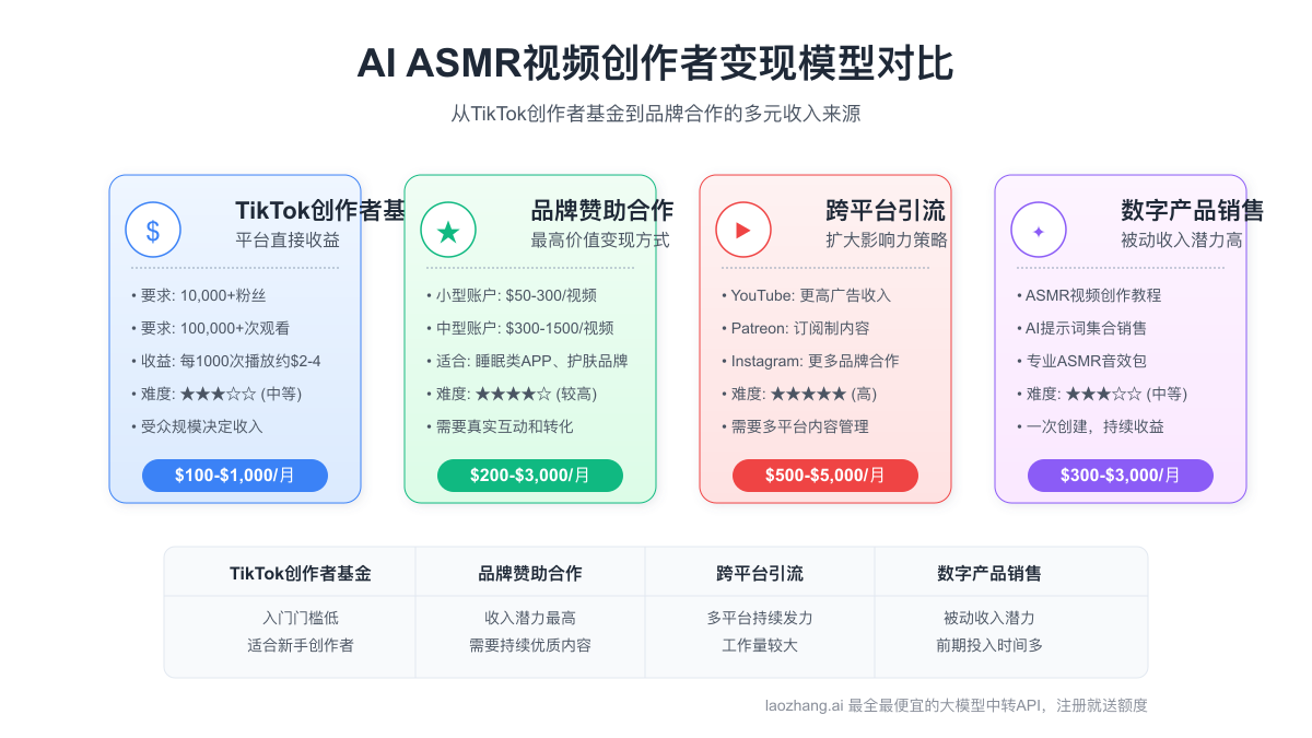 AI ASMR视频变现模型