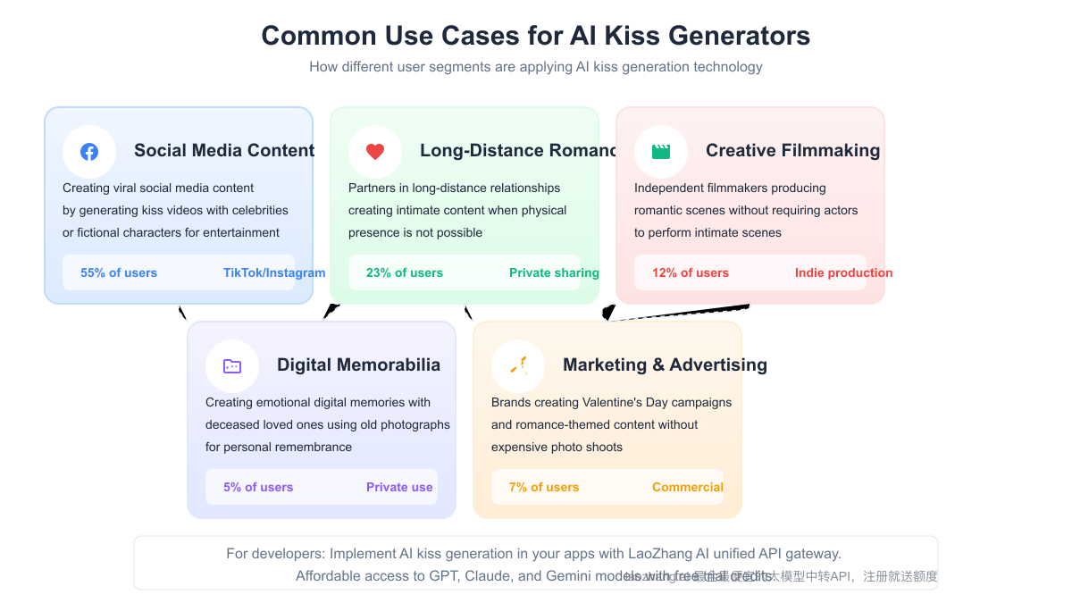 Use cases and application scenarios for AI kiss generators