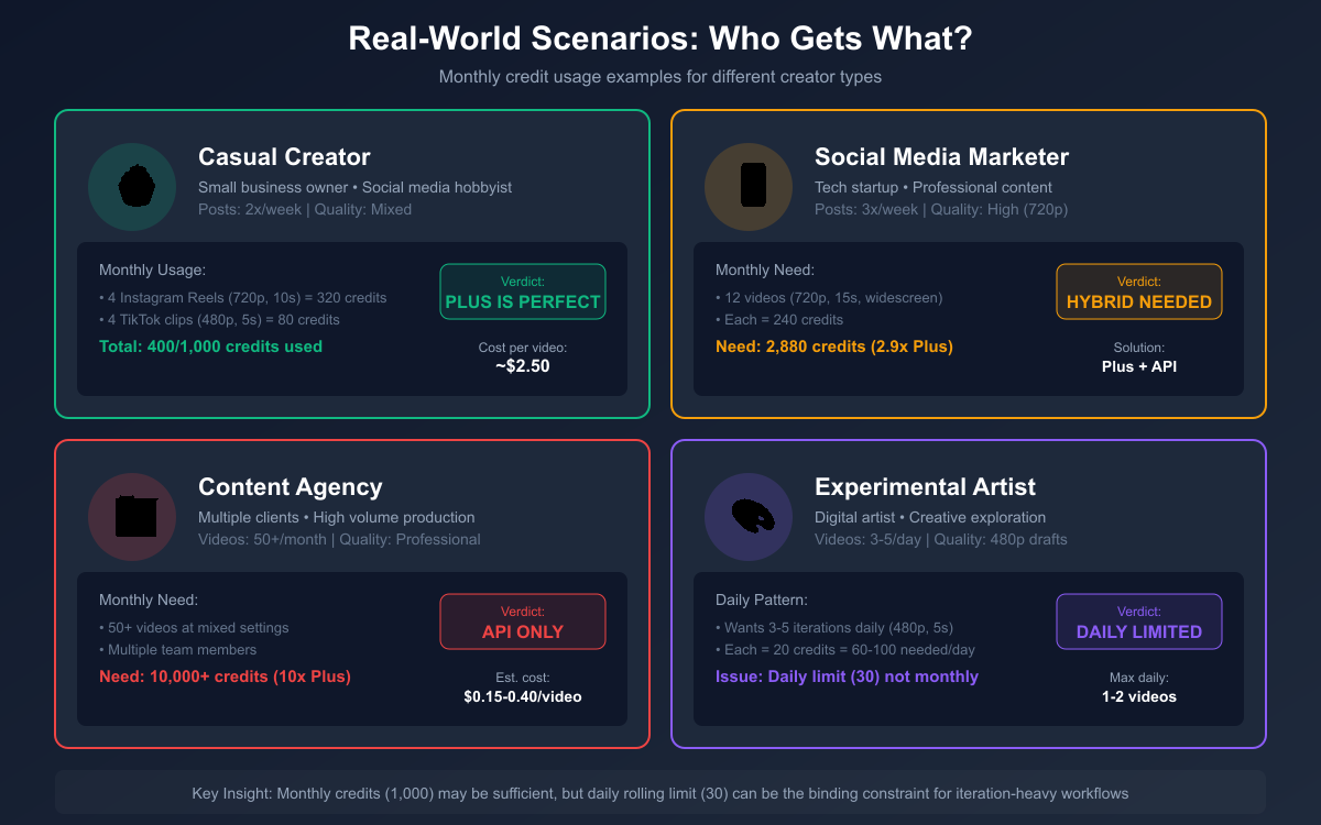 User Scenarios and Credit Usage