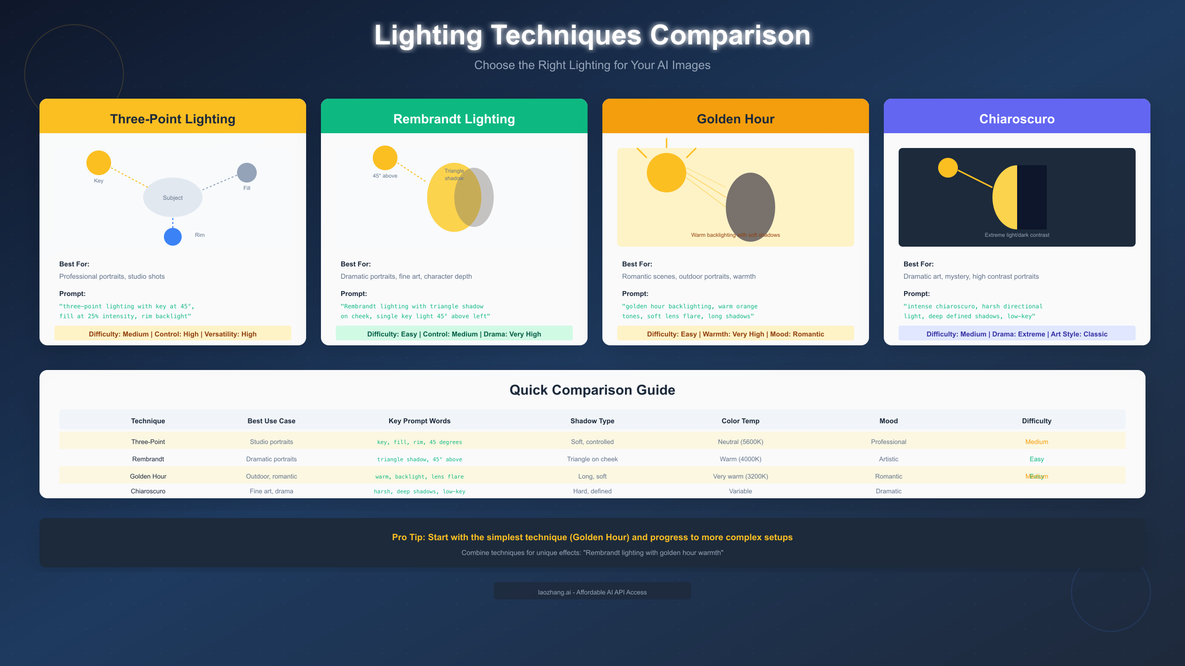 Lighting Techniques Comparison
