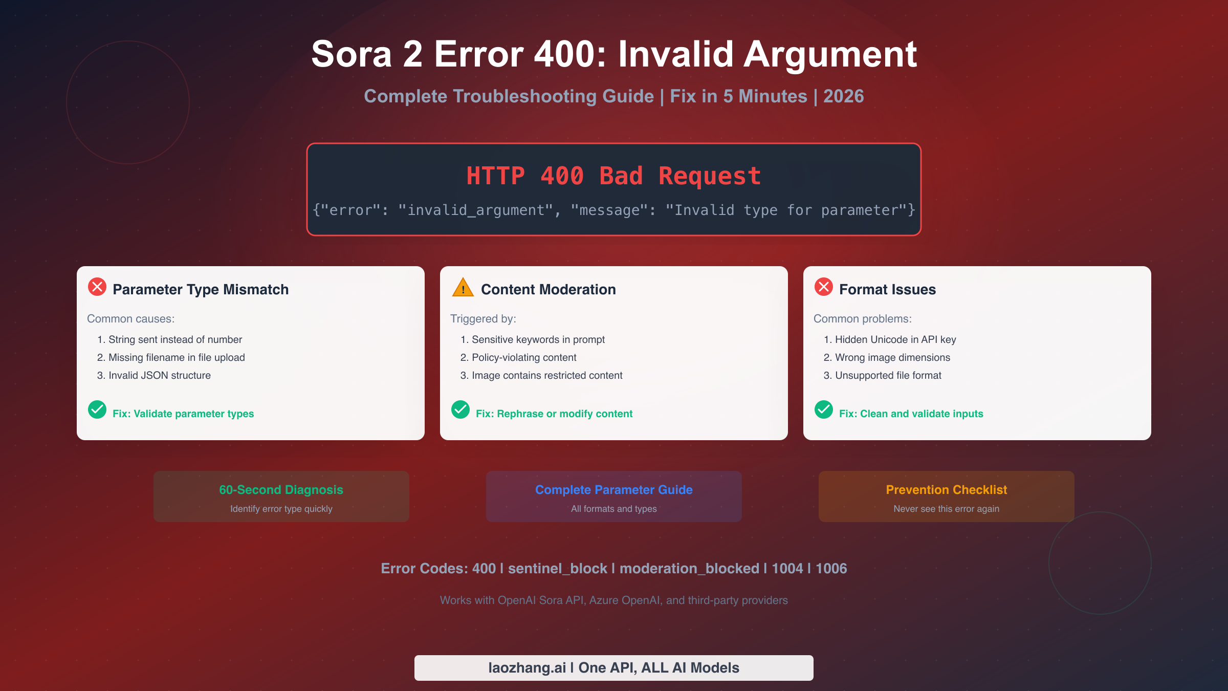 Sora 2 Error 400 Invalid Argument: Complete Fix Guide (2026)