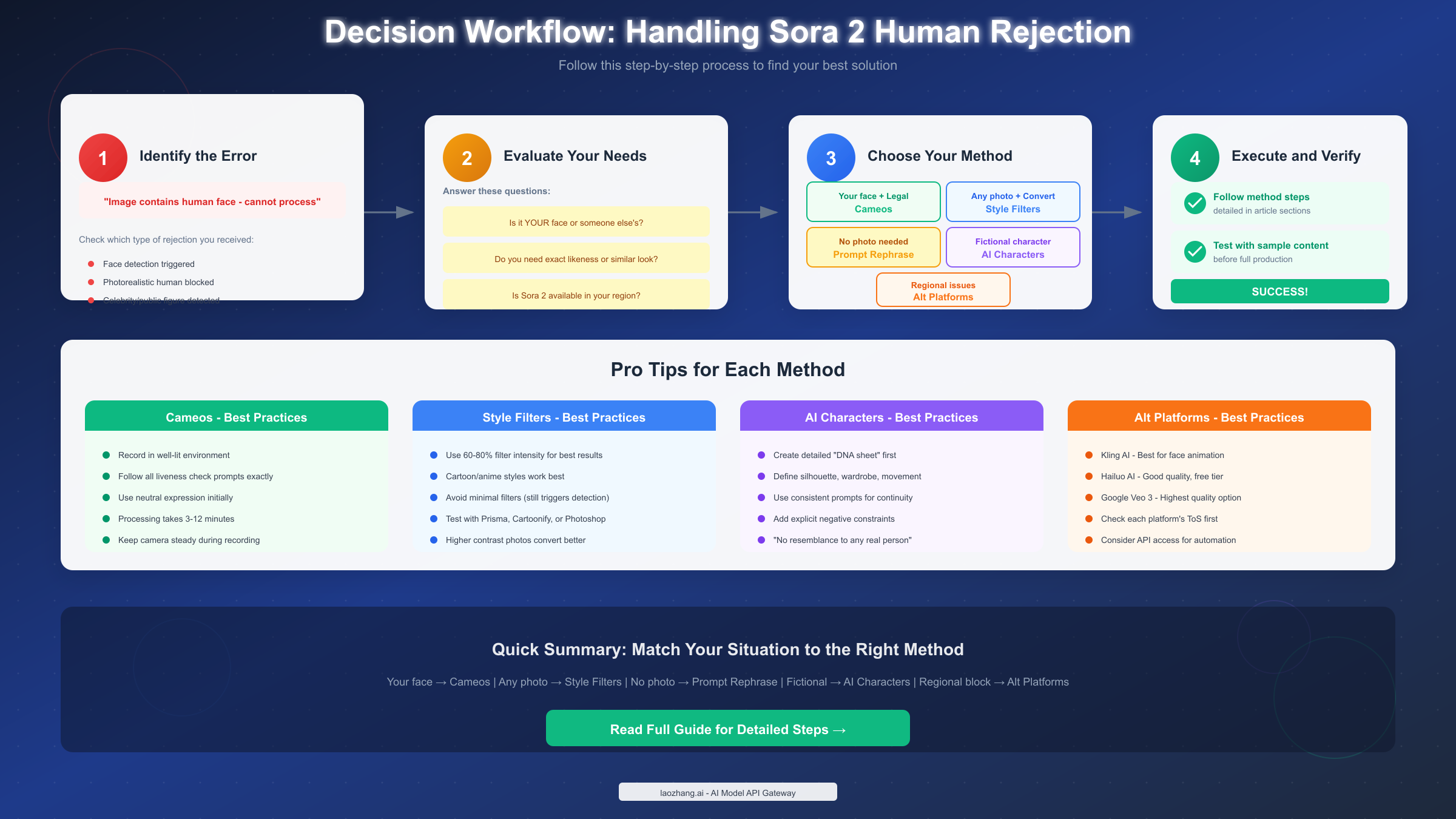 Decision workflow for handling Sora 2 human rejection
