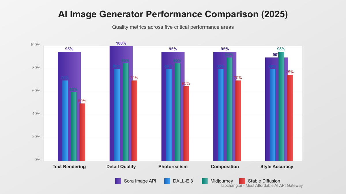 AI image generator performance comparison chart