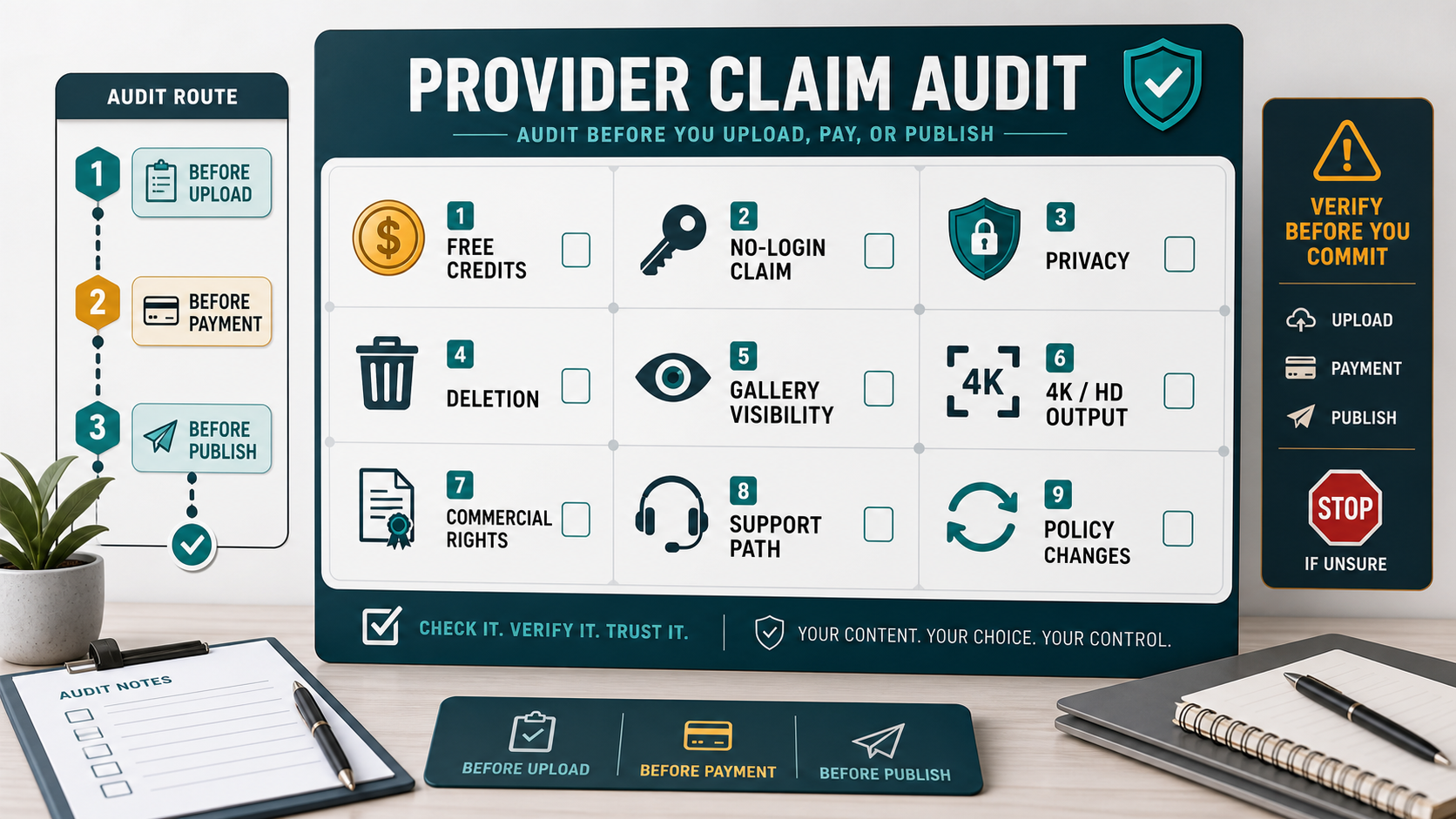Provider claim audit checklist for free privacy deletion rights and policy changes