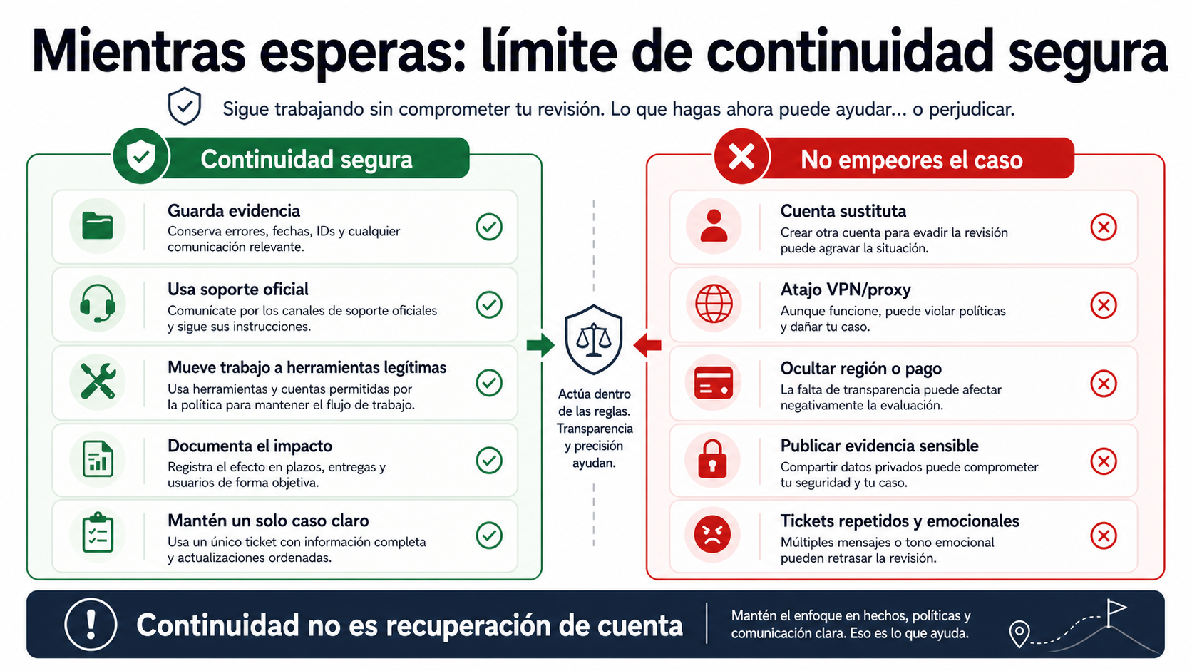 Límite de continuidad segura durante revisión de Claude Code: acciones permitidas y reglas de parada