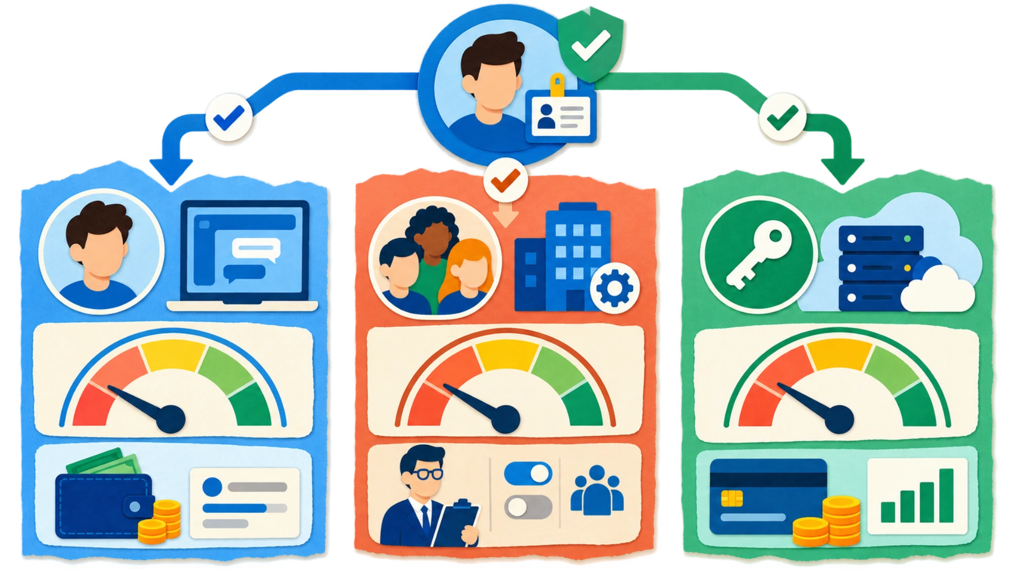 Tres contadores separados para una cuenta personal de ChatGPT, un workspace gestionado y una API key