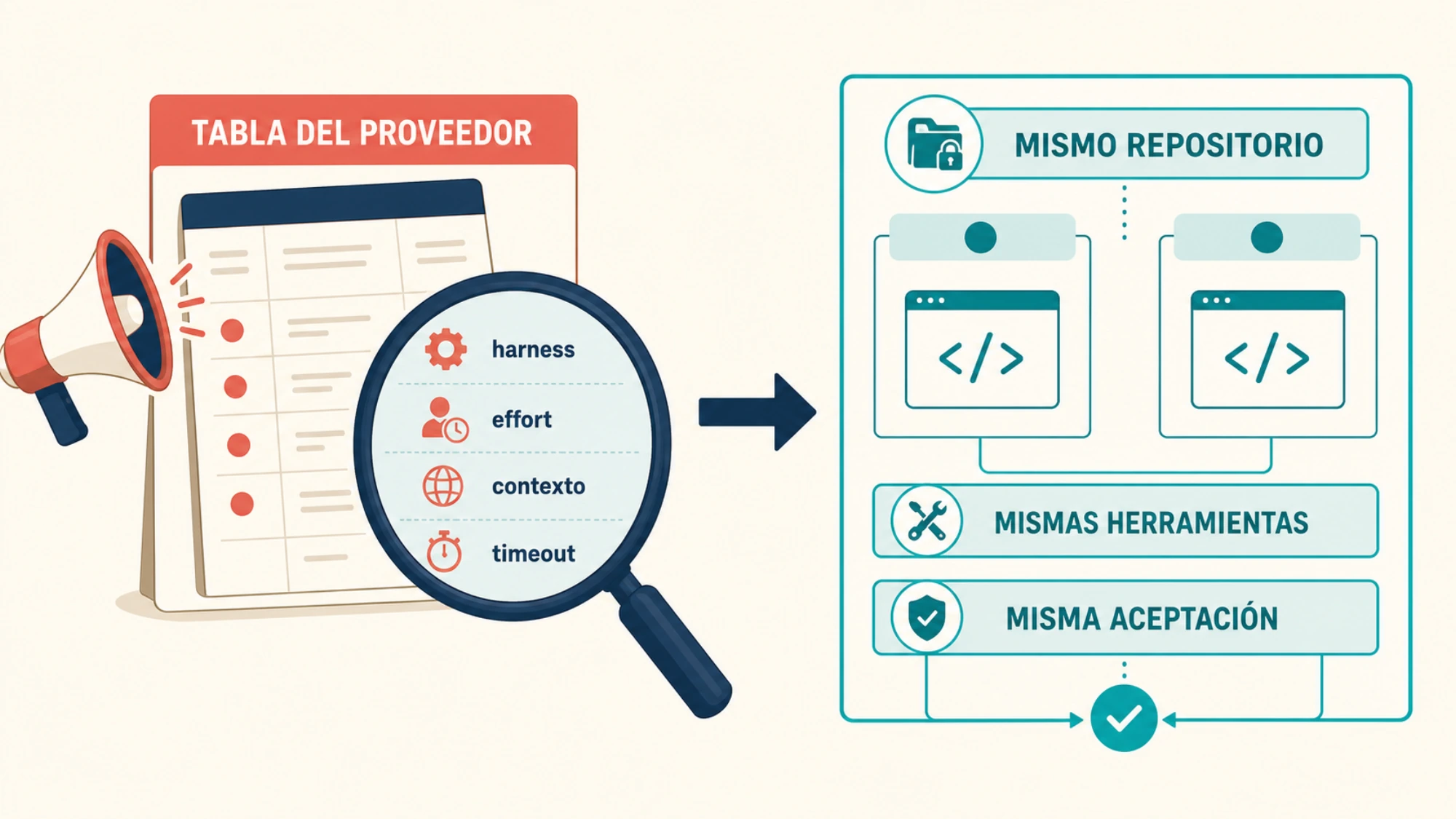 Diferencia entre una tabla del proveedor y una prueba con condiciones iguales