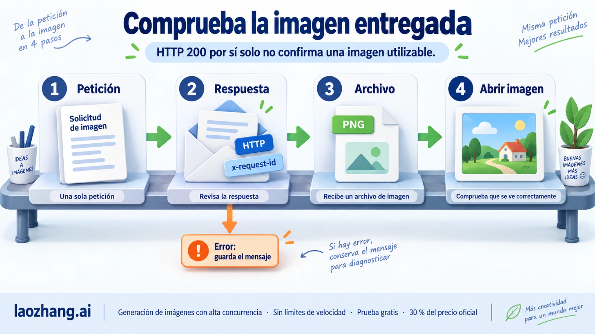Recorrido de una petición hasta la respuesta, el archivo guardado y la imagen abierta
