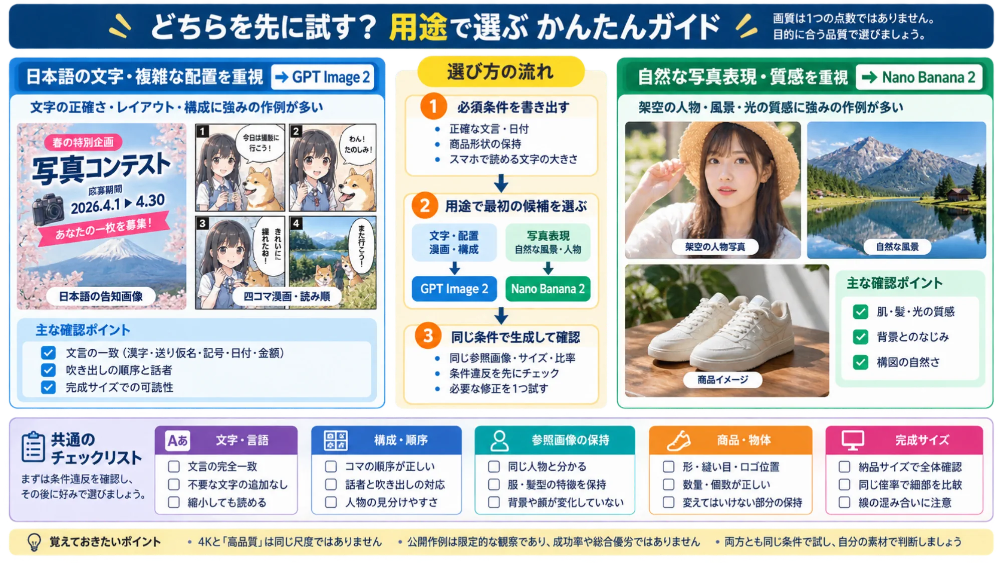 画像制作での選び方を考えるための解説用イメージ