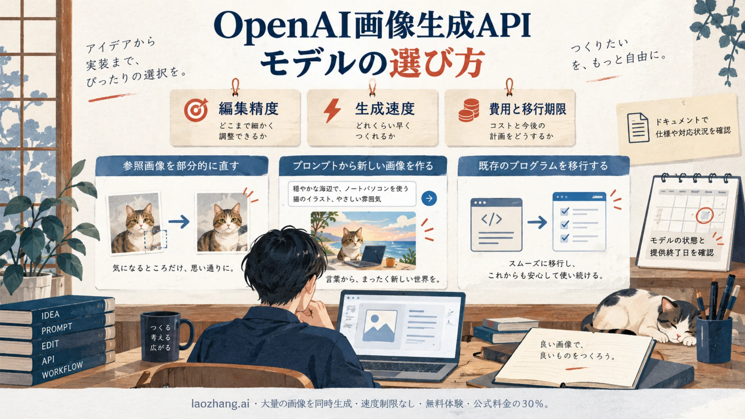 編集精度、生成速度、費用と移行期限からモデルを選ぶ考え方