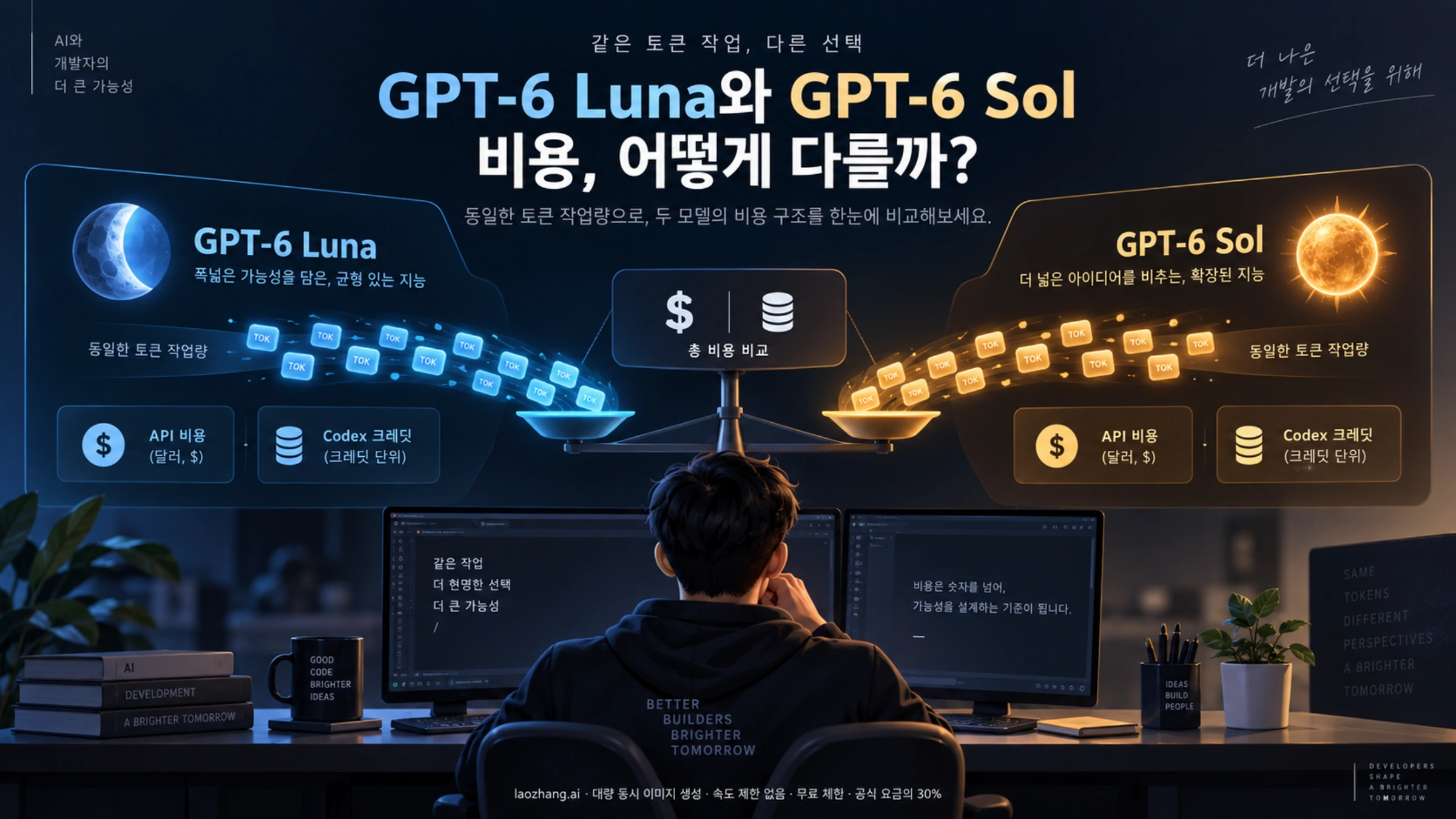 GPT-6 Luna와 Sol의 API 및 Codex 비용을 비교하는 시각 자료