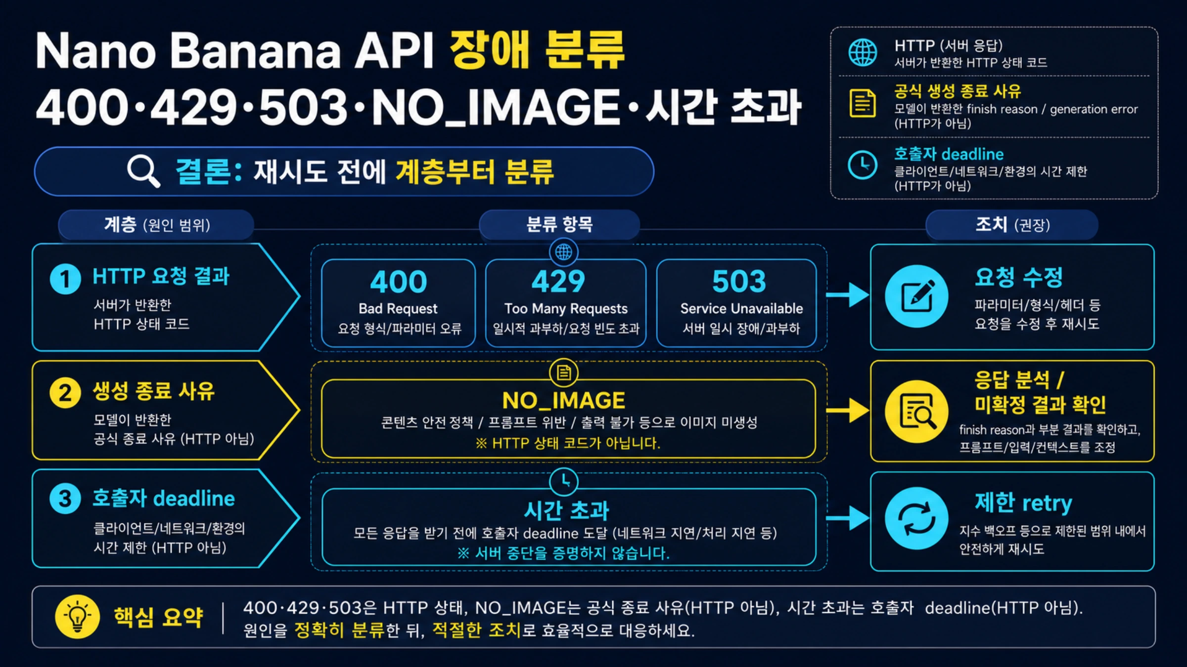 Nano Banana API 장애 분류: 400·429·503·NO_IMAGE·시간 초과