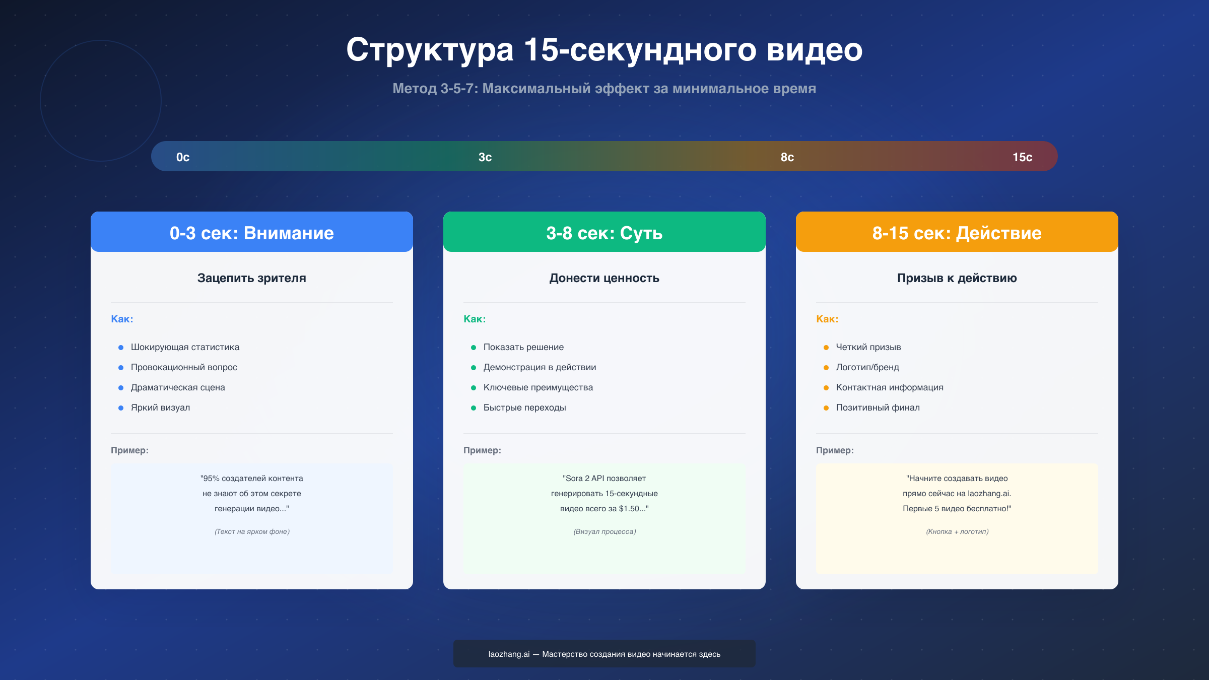 Структура 15-секундного видео