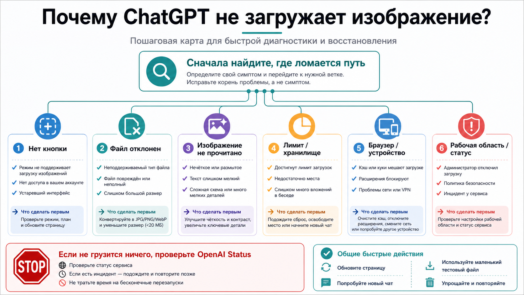 Почему ChatGPT не загружает изображения: кнопка, файл, лимит или статус