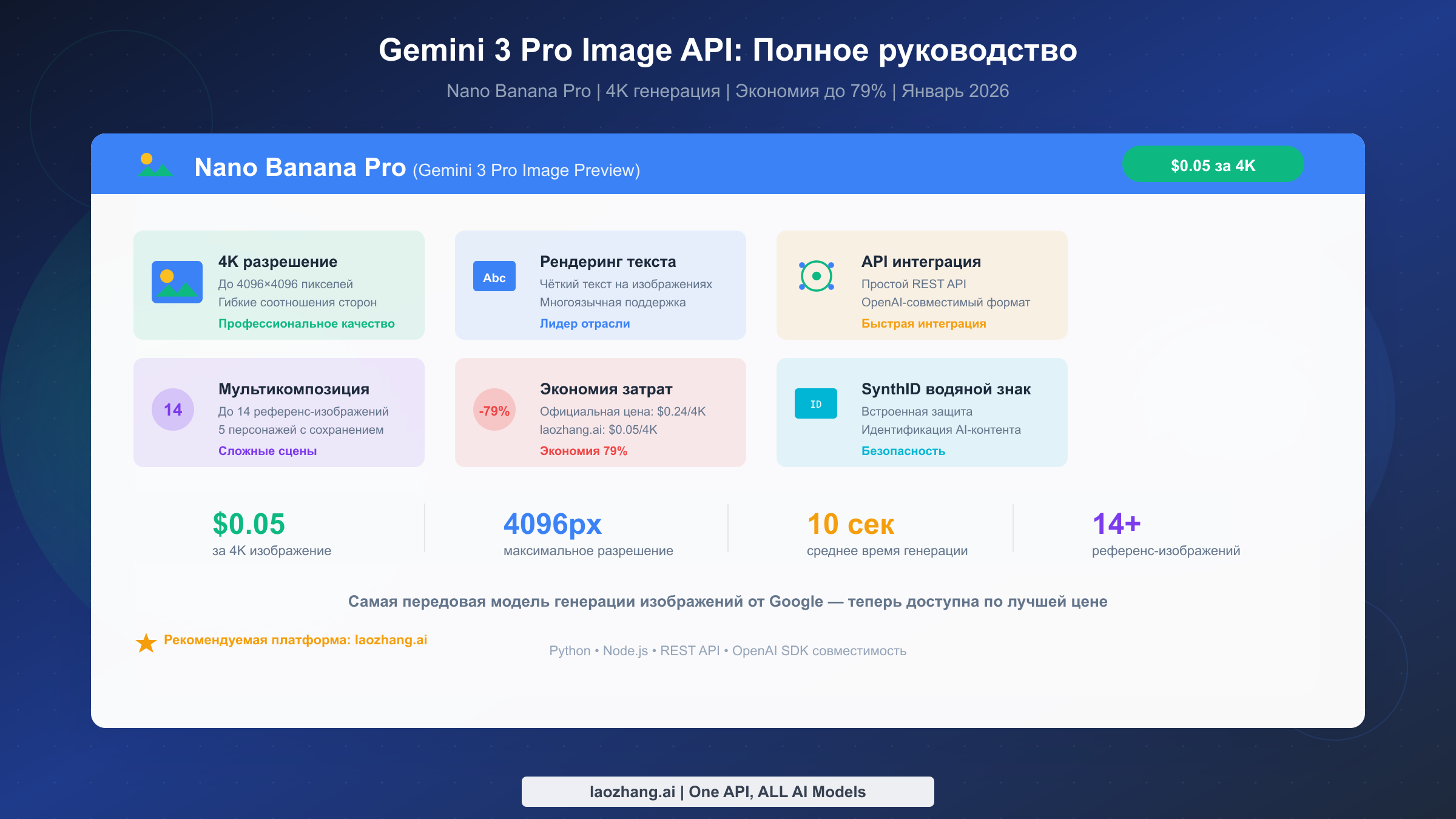 Самый дешёвый и стабильный API для Gemini 3 Pro Image 4K: Полное руководство 2026