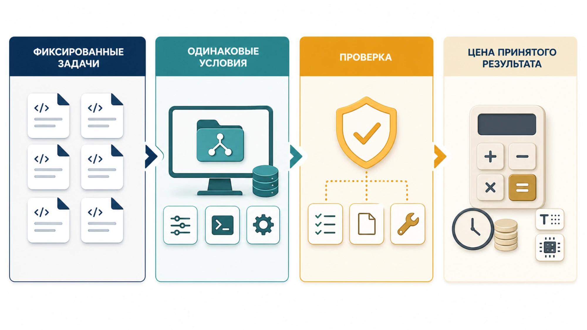 Цикл одинакового теста до расчёта стоимости принятого результата