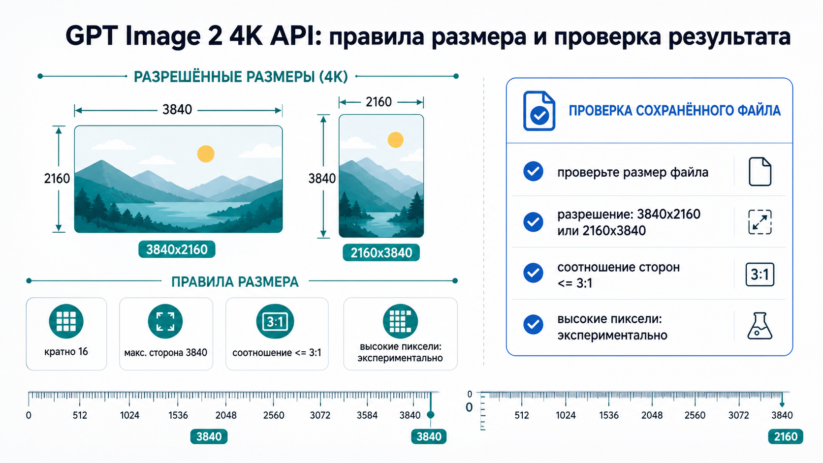 Правила размера GPT Image 2 4K: размеры, ratio, максимальная сторона и проверка сохраненного файла
