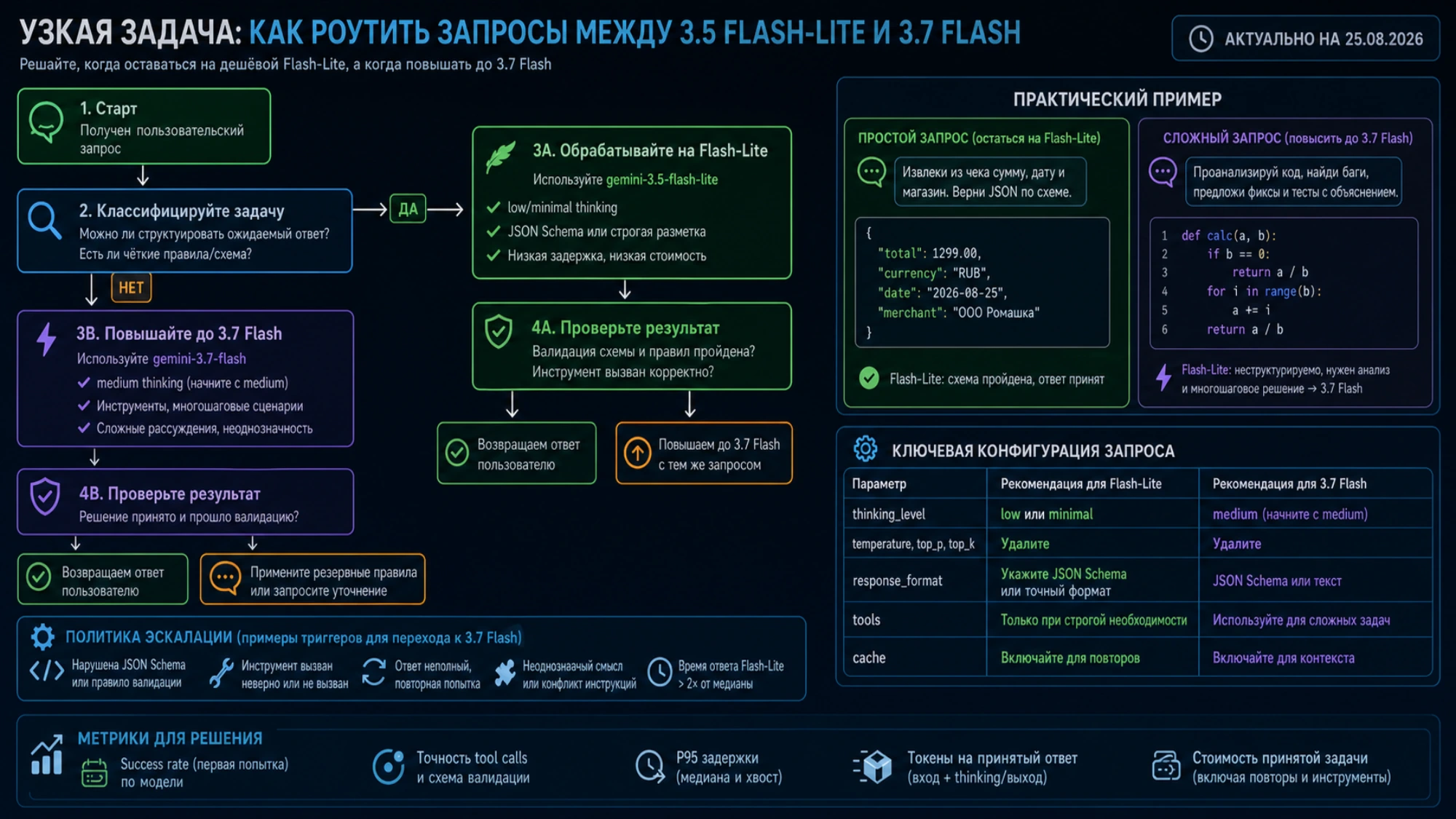 Политика маршрутизации проверяемых задач в Flash-Lite и сложных запросов в Gemini 3.7 Flash