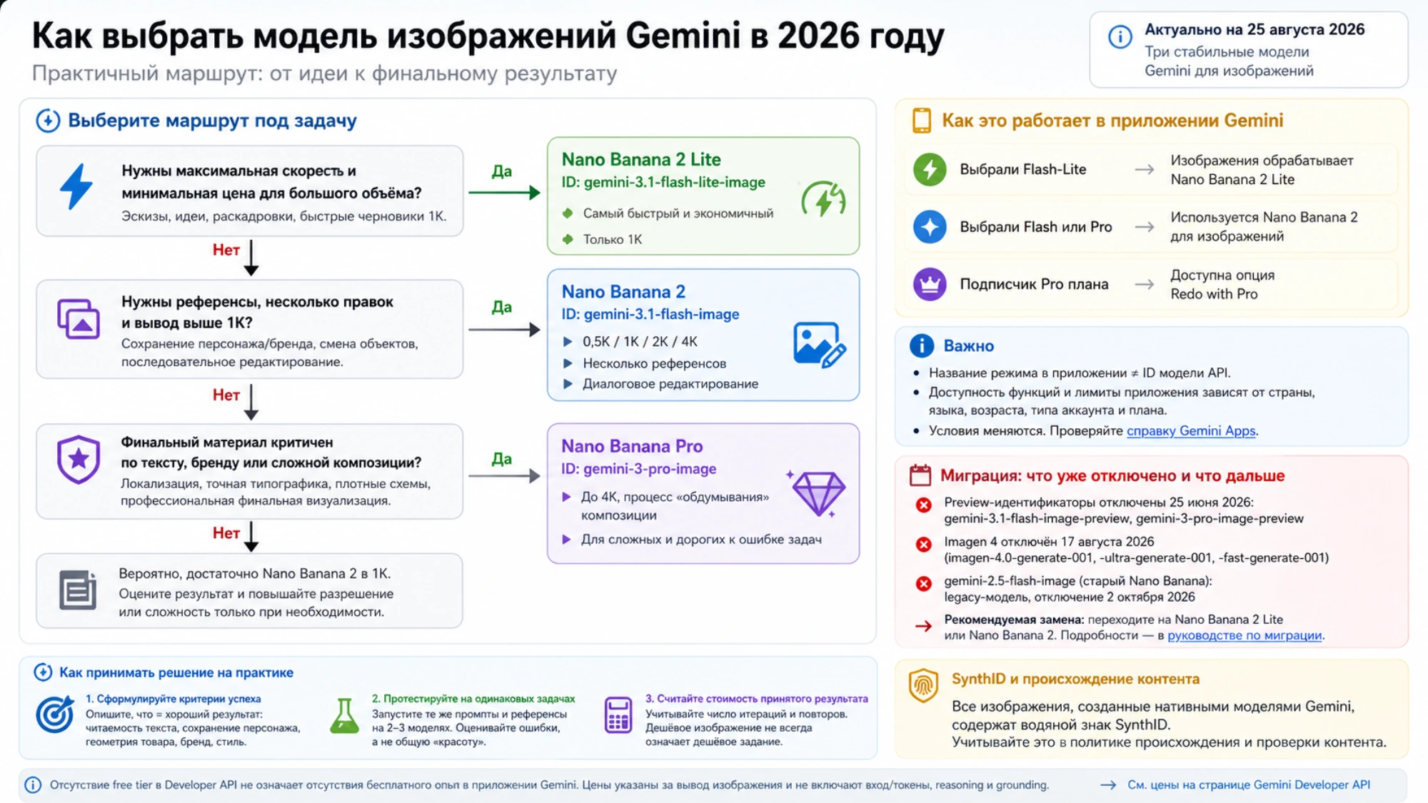 Практическая схема выбора Gemini от быстрых черновиков через редактирование к точному финальному материалу