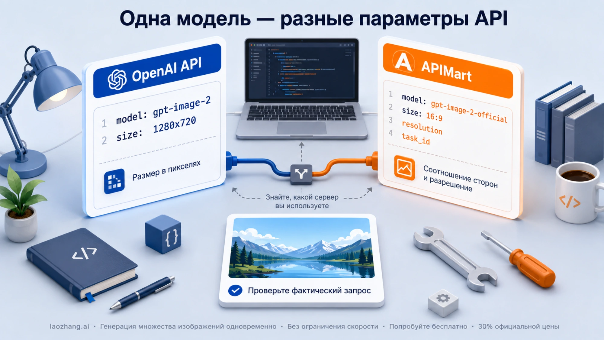 Различия параметров изображения в запросах OpenAI API и APIMart