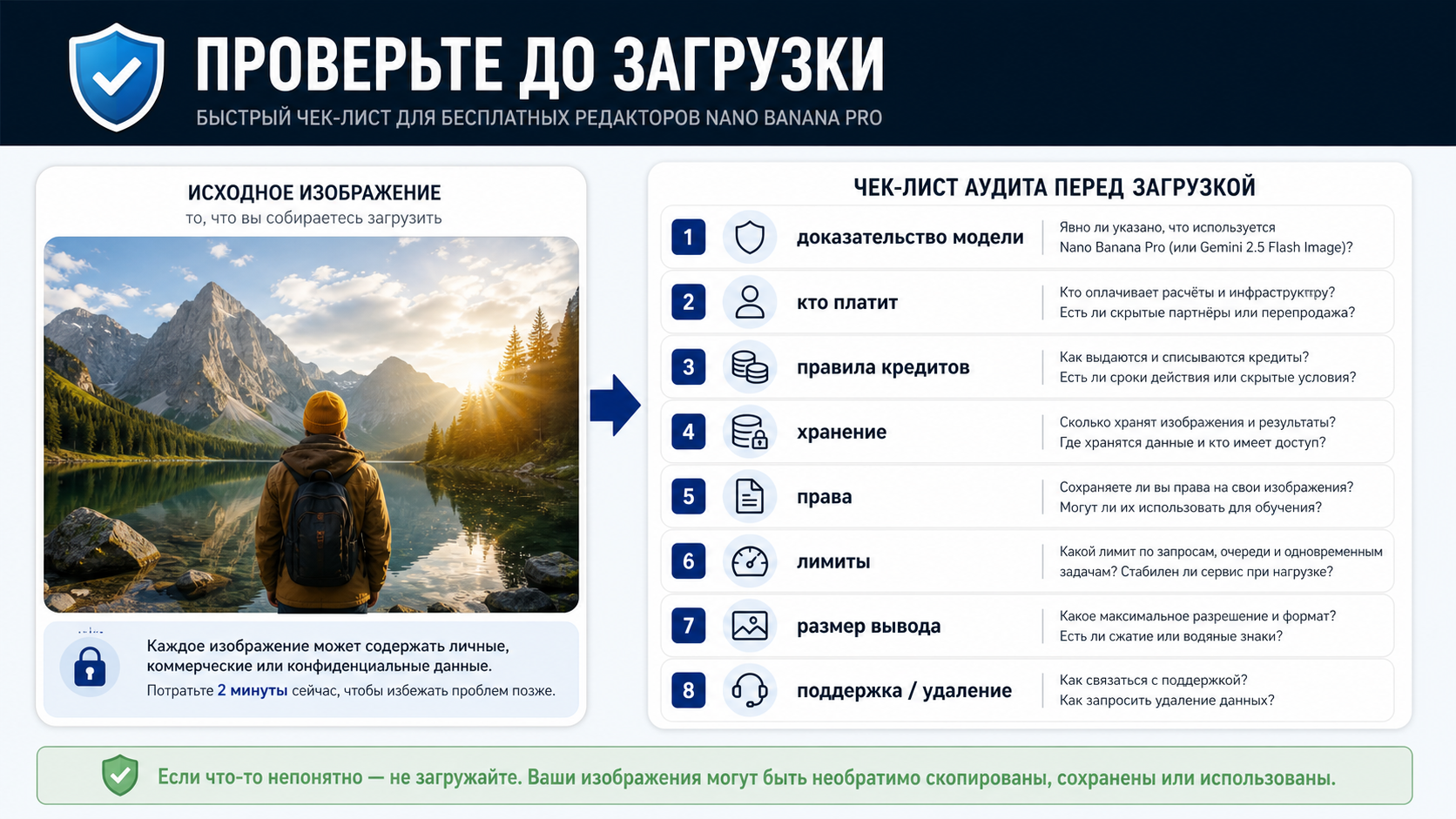 Список проверок бесплатного стороннего редактора перед загрузкой изображения