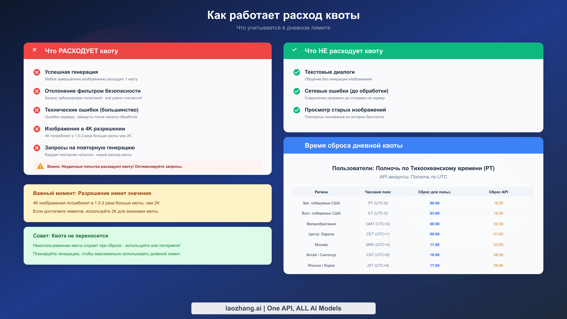 Механика потребления квоты и время глобального сброса для Nano Banana Pro
