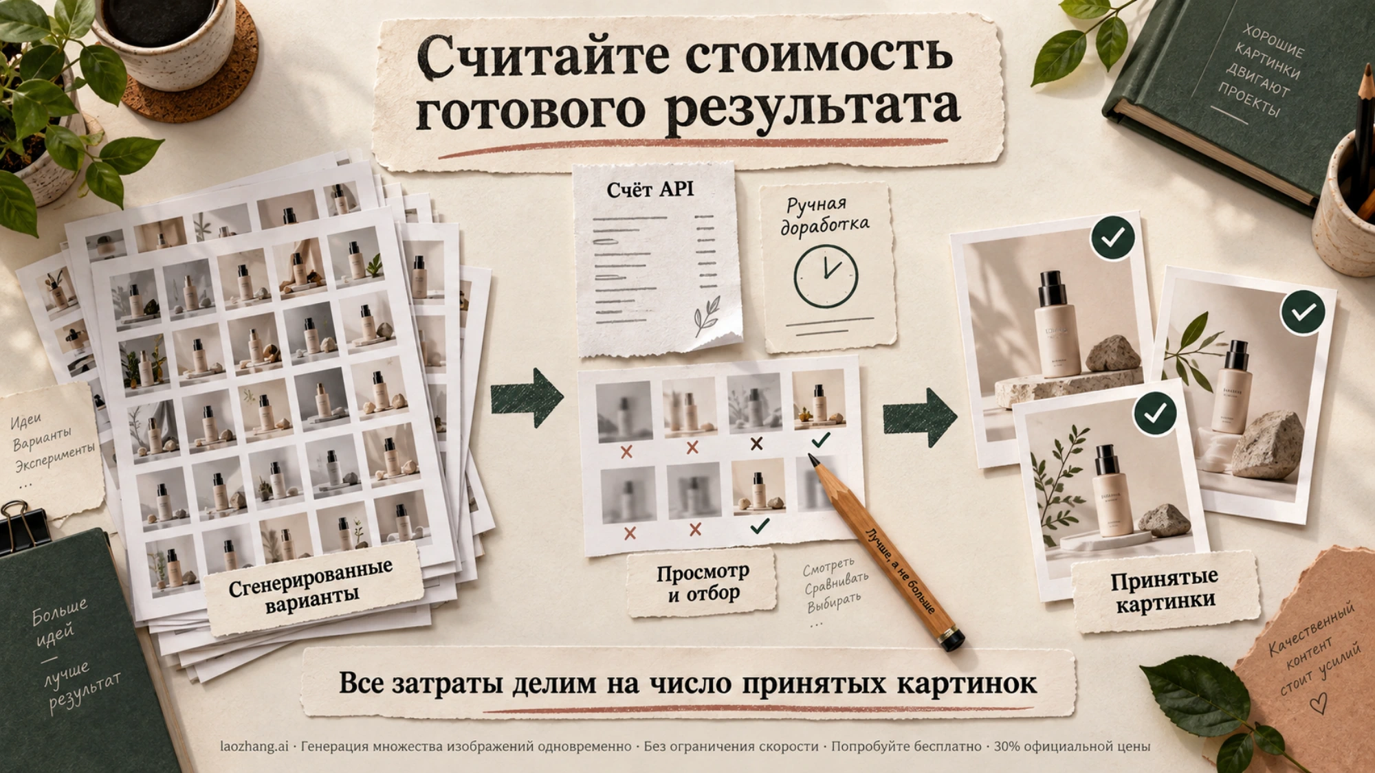 Отбор пригодных изображений с учётом расходов API и ручной доработки
