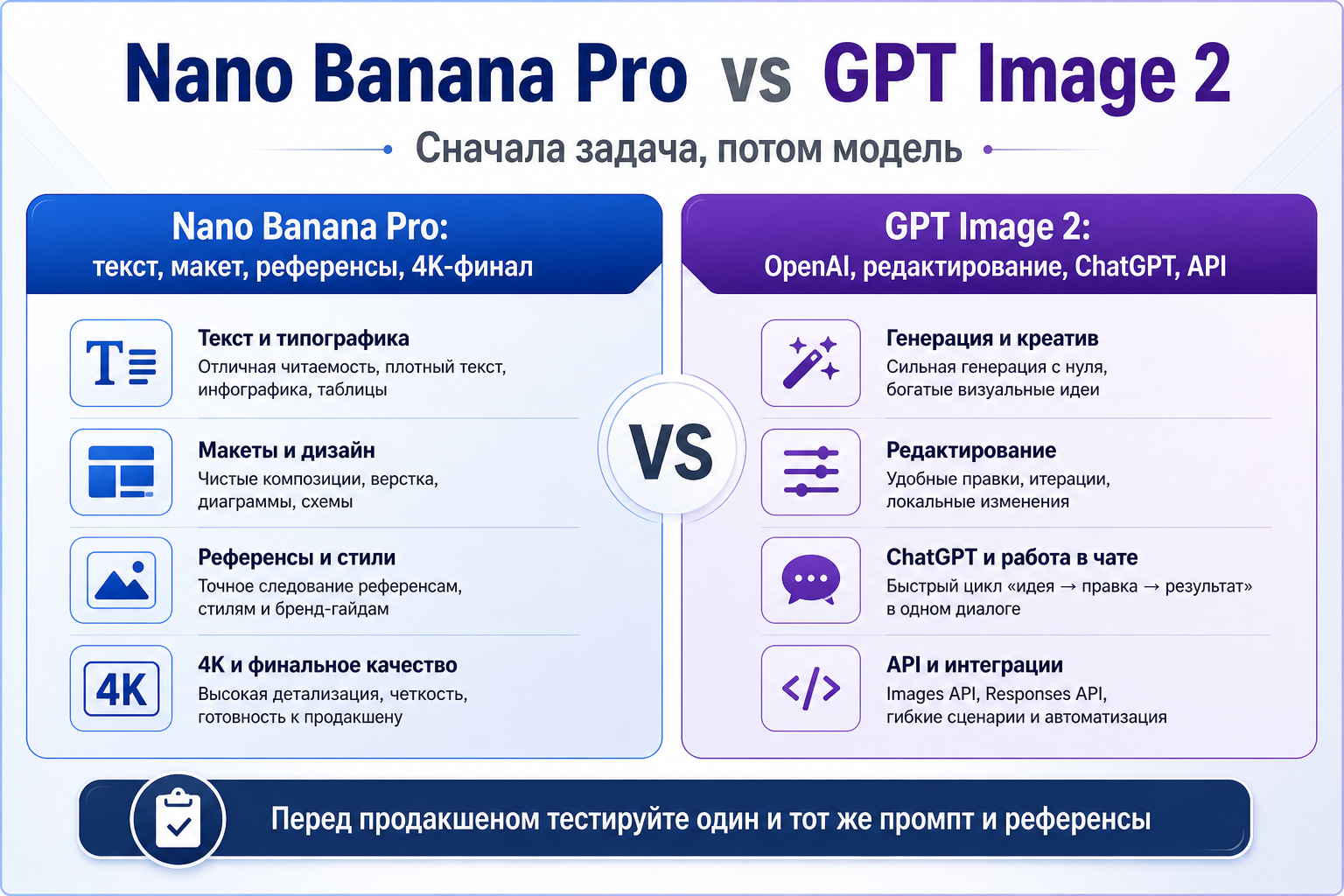 Доска выбора рабочего маршрута Nano Banana Pro и GPT Image 2