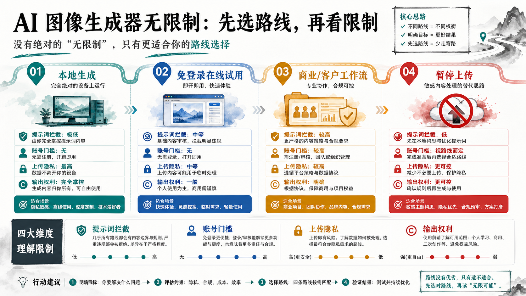 AI 图像生成器无限制：先选路线，再看隐藏边界