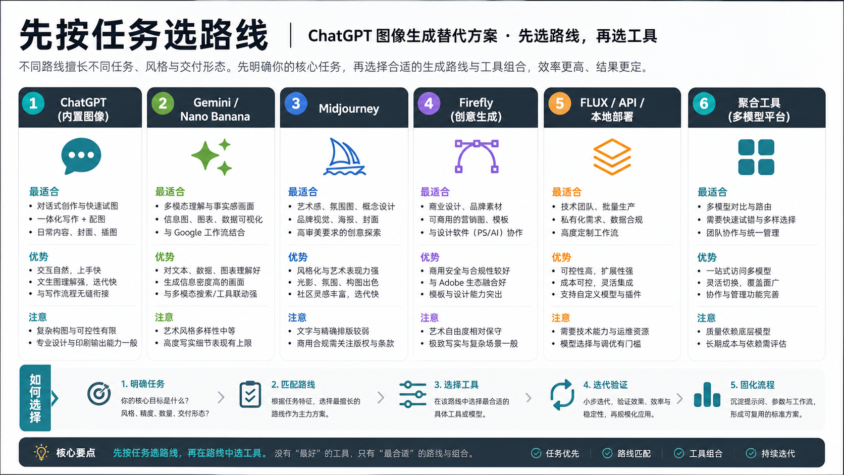 按任务选择 ChatGPT 图片生成替代方案的路线图