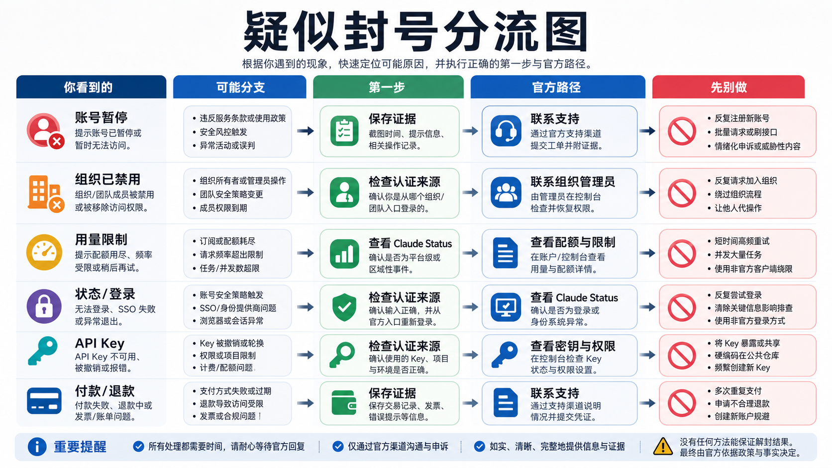 Claude Code 停用样症状到官方恢复分支的路由图