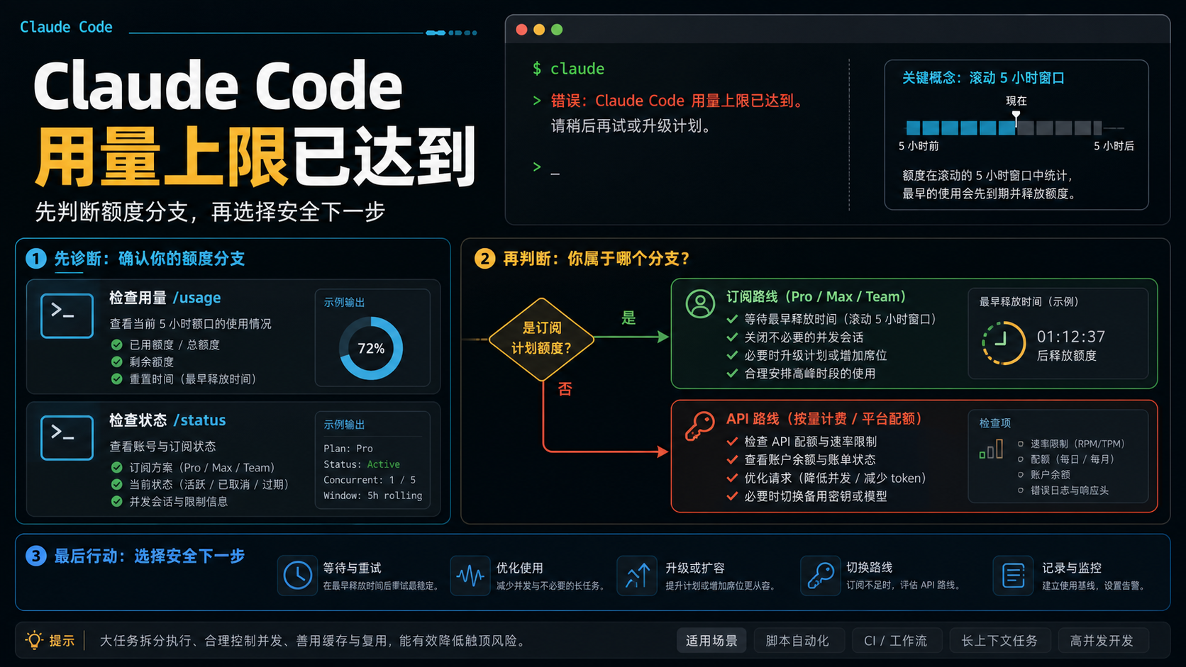Claude Code 用量上限已达到：2026 年该先查什么、怎么恢复