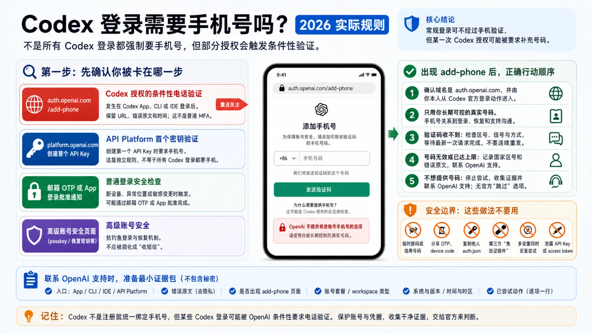 识别 auth.openai.com add-phone 页面后核对来源、保护账号并整理支持材料的顺序