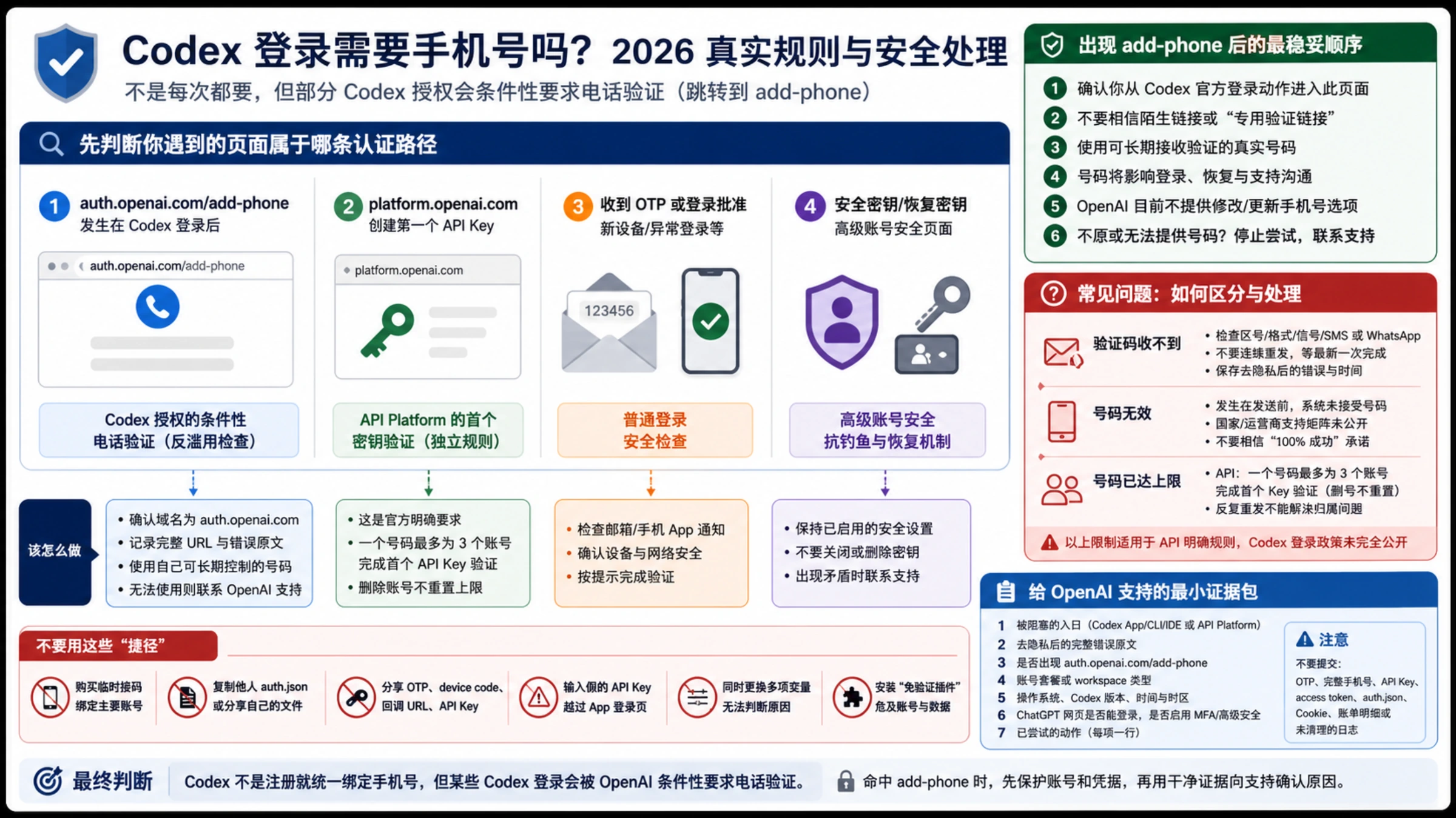 Codex 登录手机号验证的五类入口、判断方法与安全下一步总览