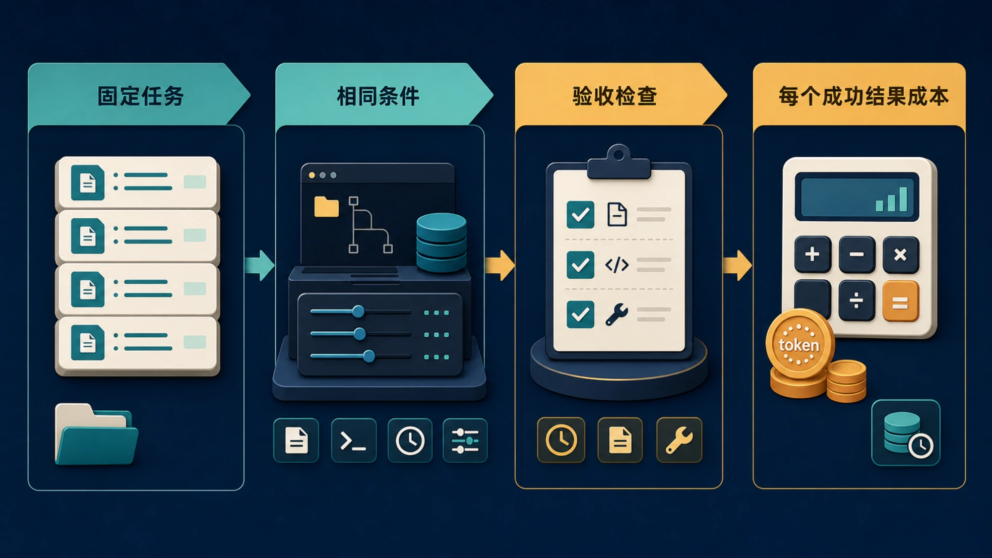 从固定任务集到每个成功结果成本的同条件测试闭环