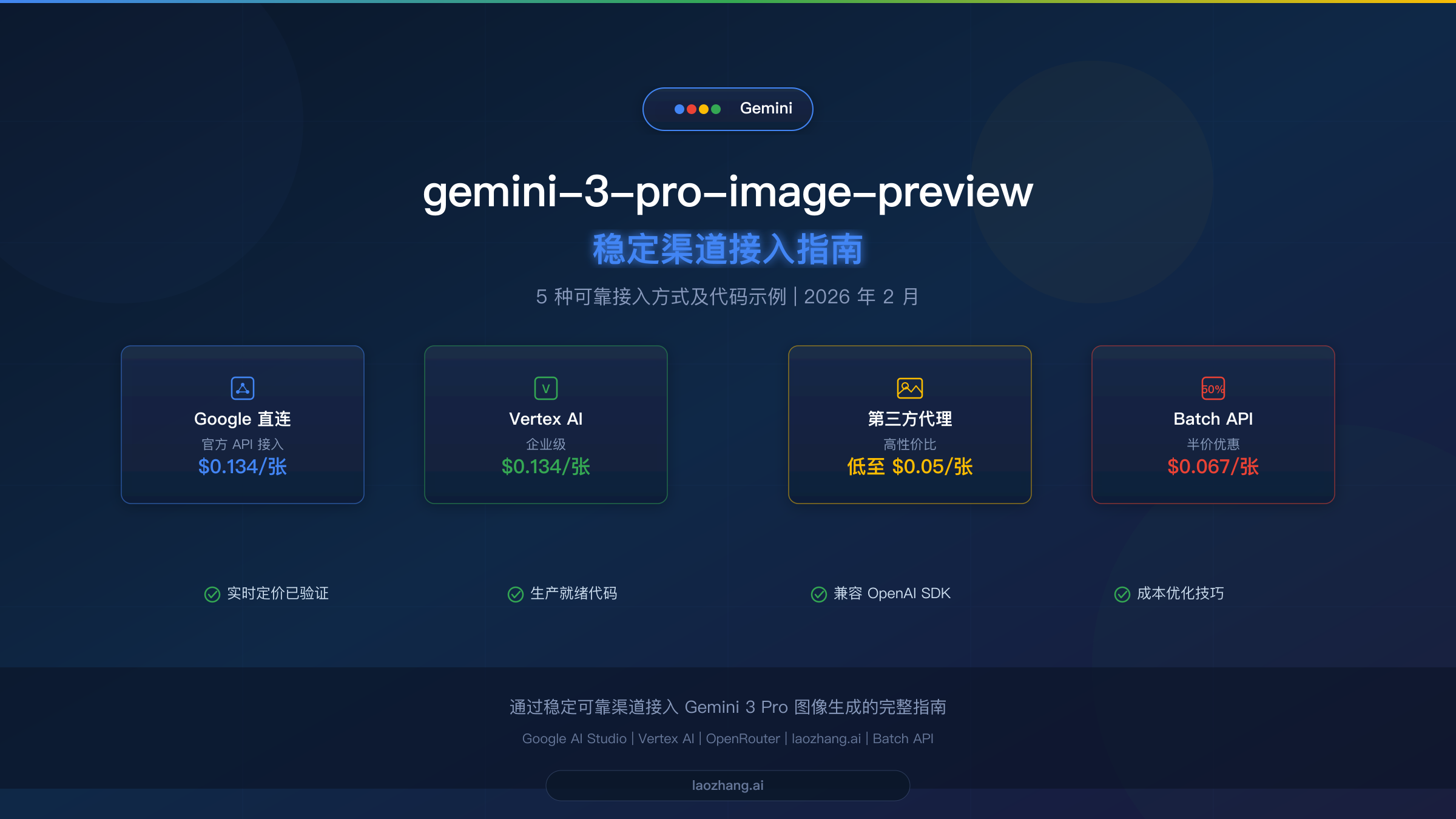 Gemini-3-Pro-Image-Preview 稳定渠道：5 种可靠的 API 接入方式（2026）