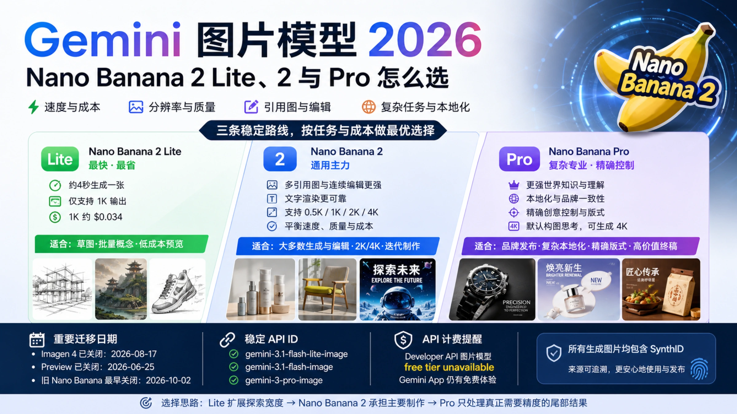 Gemini 图片模型 2026：Lite、Nano Banana 2 与 Pro 三条稳定路线概览