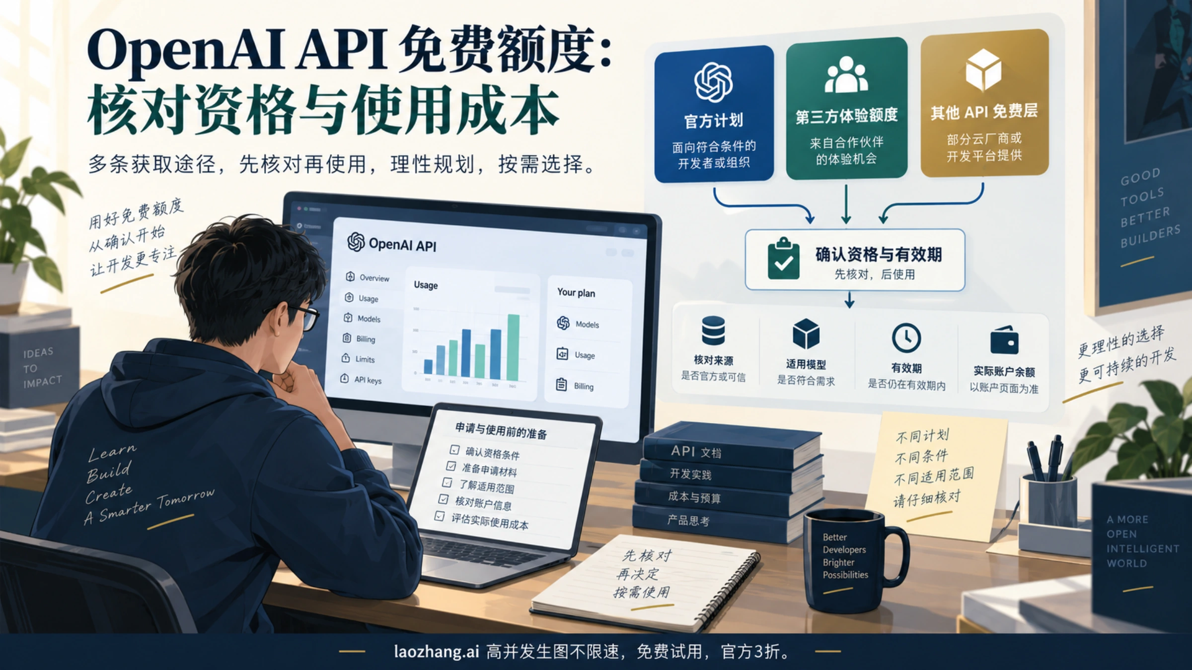 核对 API 额度来源、申请资格、有效期与使用成本