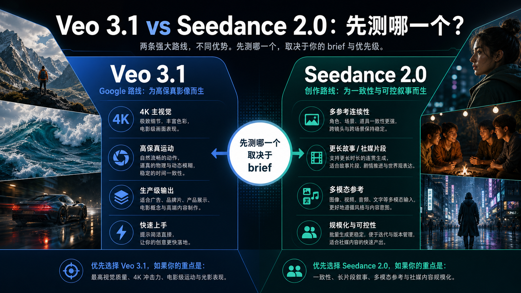 Veo 3.1 和 Seedance 2.0：先测哪一个？